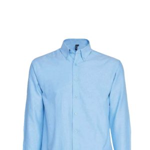 Camisa Oxford Celeste Bolsillo suelto
