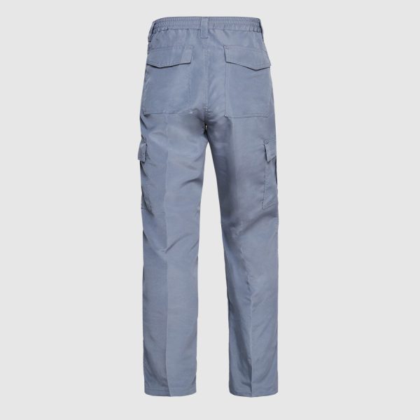 Pantalón Cargo Poplin Cintura Elasticada Gris - Imagen 3