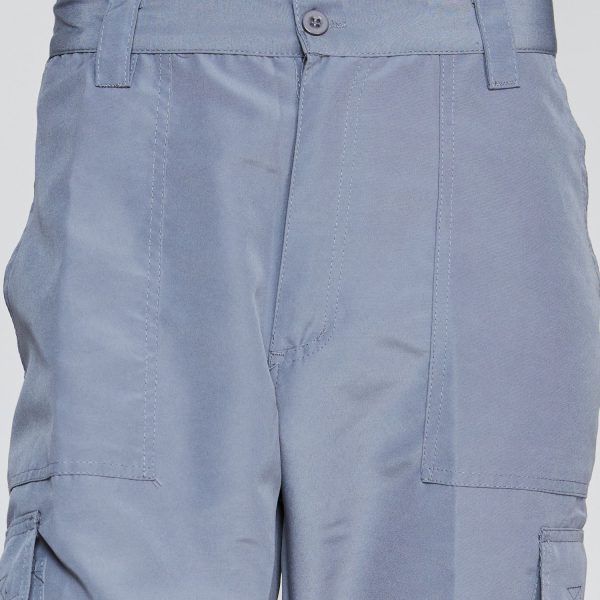 Pantalón Cargo Poplin Cintura Elasticada Gris - Imagen 4