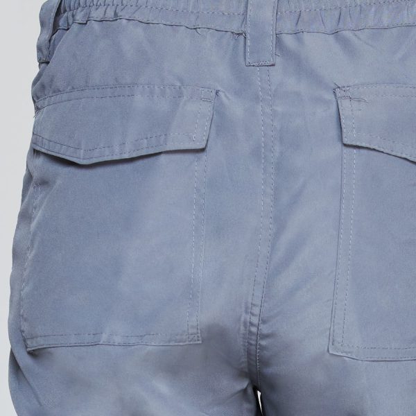 Pantalón Cargo Poplin Cintura Elasticada Gris - Imagen 6