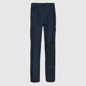 Pantalón Cargo Poplin Cintura Elasticada Azul