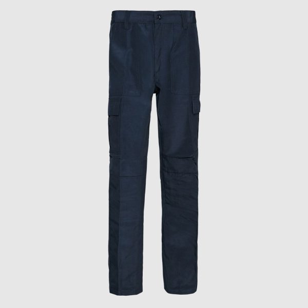 Pantalón Cargo Poplin Cintura Elasticada Azul