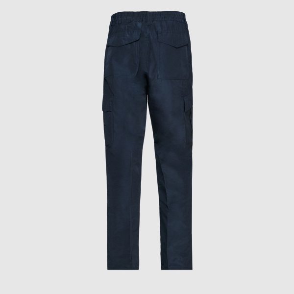 Pantalón Cargo Poplin Cintura Elasticada Azul - Imagen 2