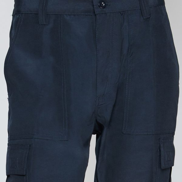 Pantalón Cargo Poplin Cintura Elasticada Azul - Imagen 3