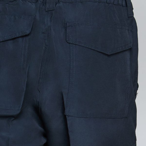 Pantalón Cargo Poplin Cintura Elasticada Azul - Imagen 5
