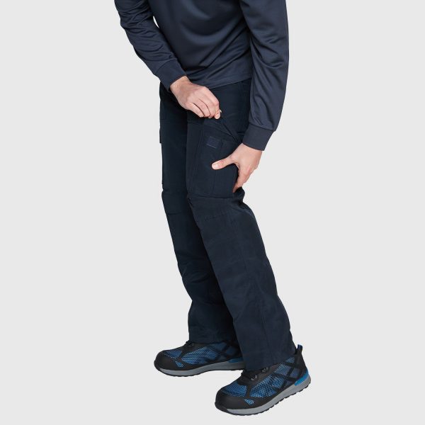 Pantalón Cargo Poplin Cintura Elasticada Azul - Imagen 6