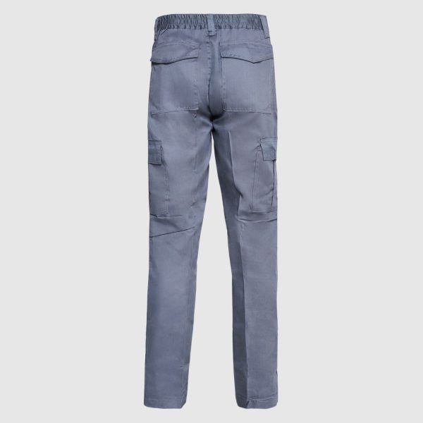 Pantalón Cargo Gabardina Cintura Elasticada Gris - Imagen 3