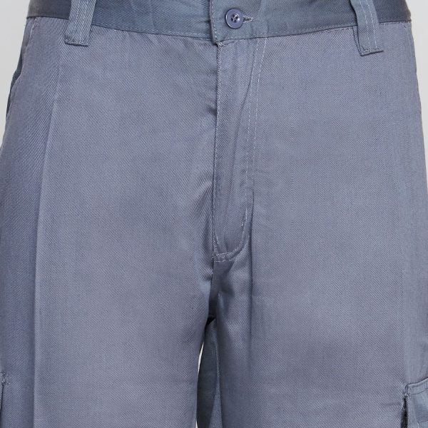 Pantalón Cargo Gabardina Cintura Elasticada Gris - Imagen 4