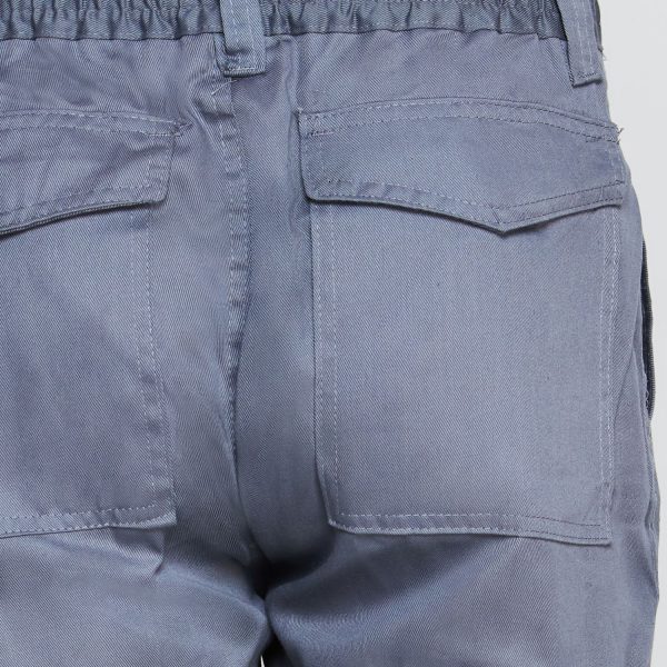 Pantalón Cargo Gabardina Cintura Elasticada Gris - Imagen 6