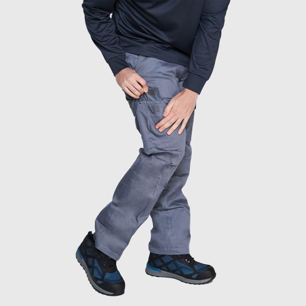 Pantalón Cargo Gabardina Cintura Elasticada Gris - Imagen 7