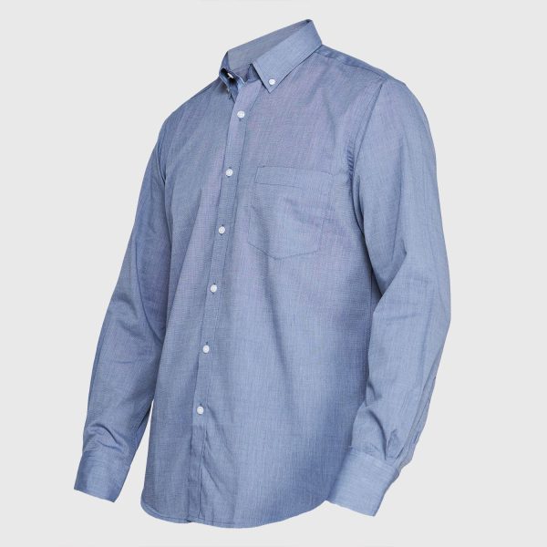 Camisa Fil A Fil Azul - Imagen 2
