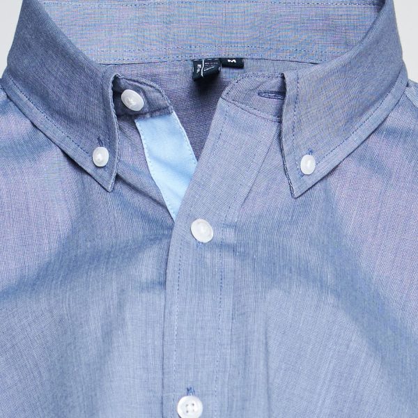 Camisa Fil A Fil Azul - Imagen 4