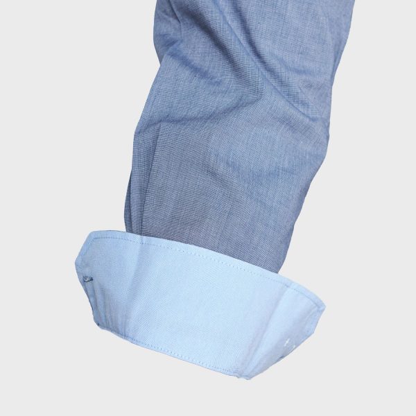 Camisa Fil A Fil Azul - Imagen 5