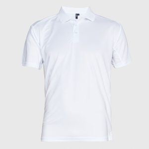 Polera Dry Fit Cuello Camisero M/C Hombre Blanca