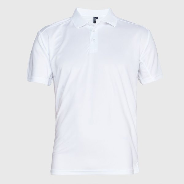 Polera Dry Fit Cuello Camisero M/C Hombre Blanca