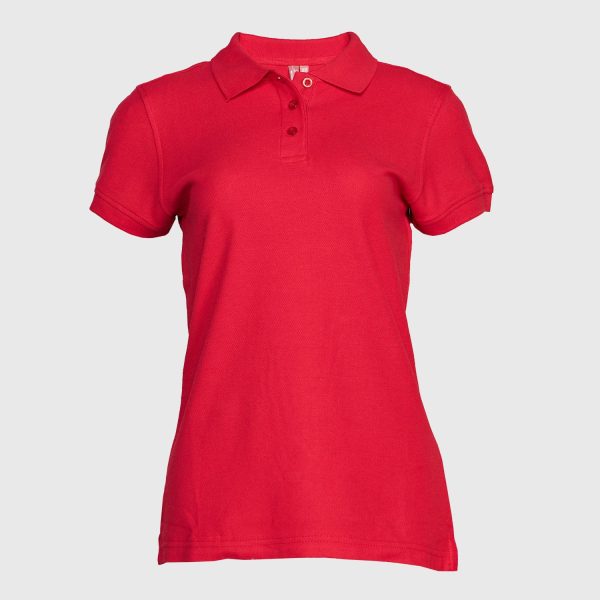 Polera Pique Mujer 80/20 M/C Rojo