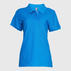 Polera Pique Mujer 80/20 M/C Azul Rey
