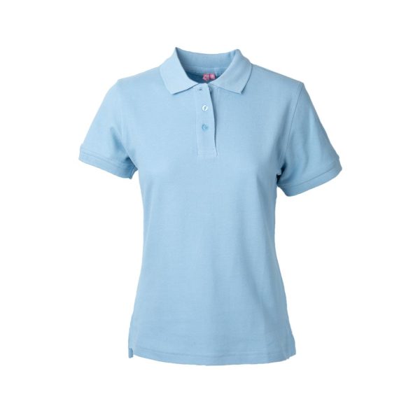 Polera Pique Mujer 80/20 M/C Celeste Claro