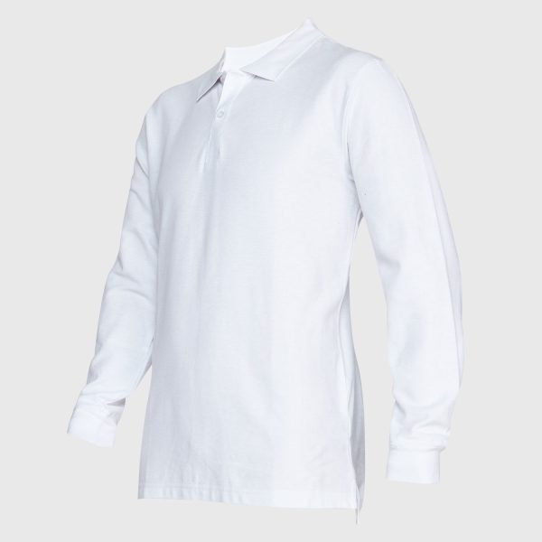 Polera Pique Hombre 80/20 M/L Blanco