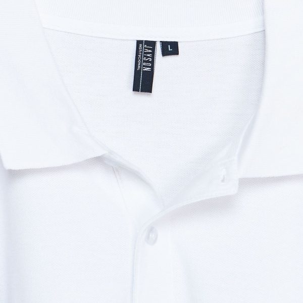 Polera Pique Hombre 80/20 M/L Blanco - Imagen 3