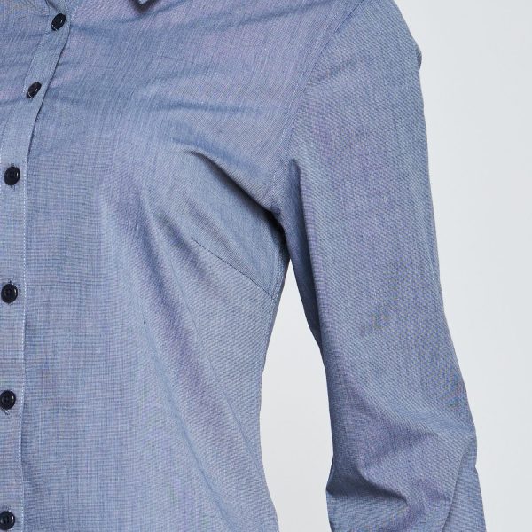 Blusa Fil A Fil Mujer Azul - Imagen 5