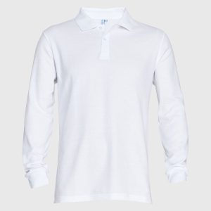 Polera Pique T/C Ml Hombre Blanco