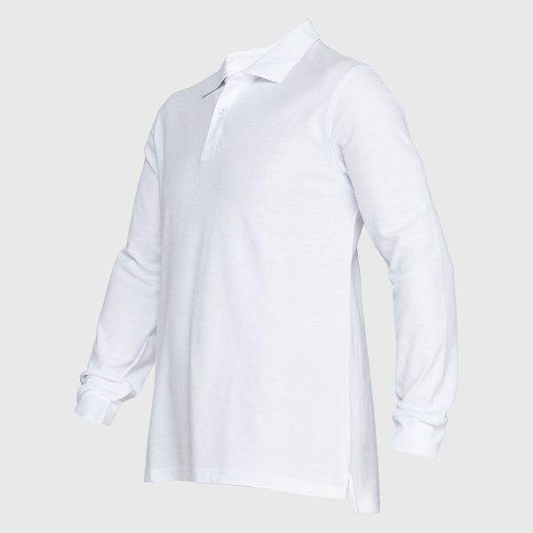 Polera Pique T/C Ml Hombre Blanco - Imagen 2