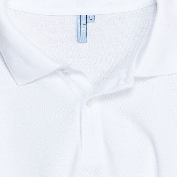 Polera Pique T/C Ml Hombre Blanco - Imagen 4