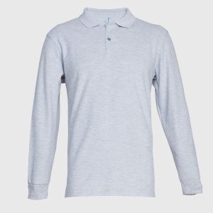 Polera Pique T/C Ml Hombre Gris