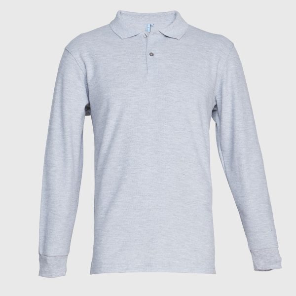 Polera Pique T/C Ml Hombre Gris