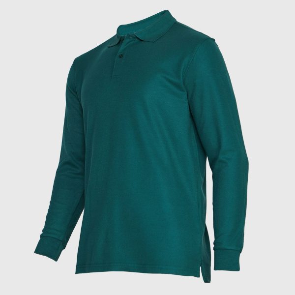 Polera Pique T/C Ml Hombre Verde - Imagen 2