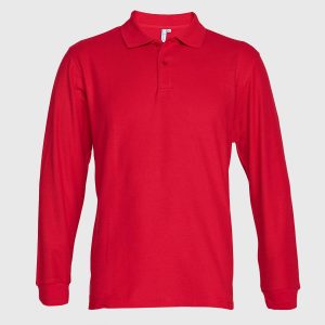 Polera Pique T/C Ml Hombre Rojo