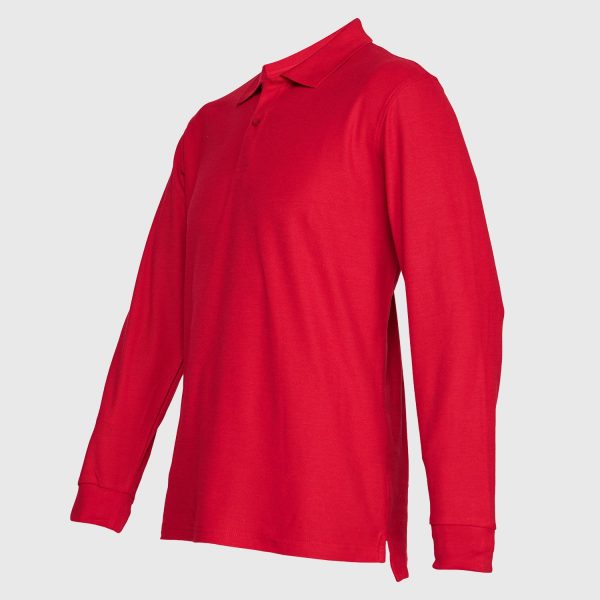 Polera Pique T/C Ml Hombre Rojo - Imagen 2