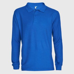 Polera Pique T/C Ml Hombre Azul francia