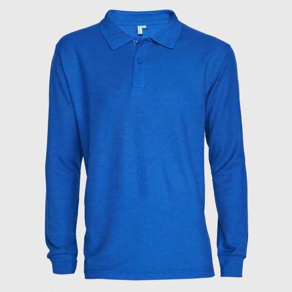 Polera Pique T/C Ml Hombre Azul francia