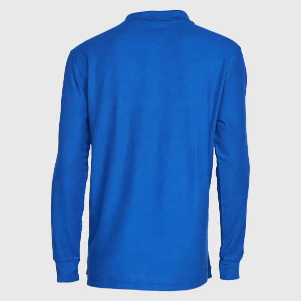 Polera Pique T/C Ml Hombre Azul francia - Imagen 3