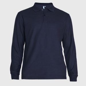 Polera Pique T/C Ml Hombre Azul Marino