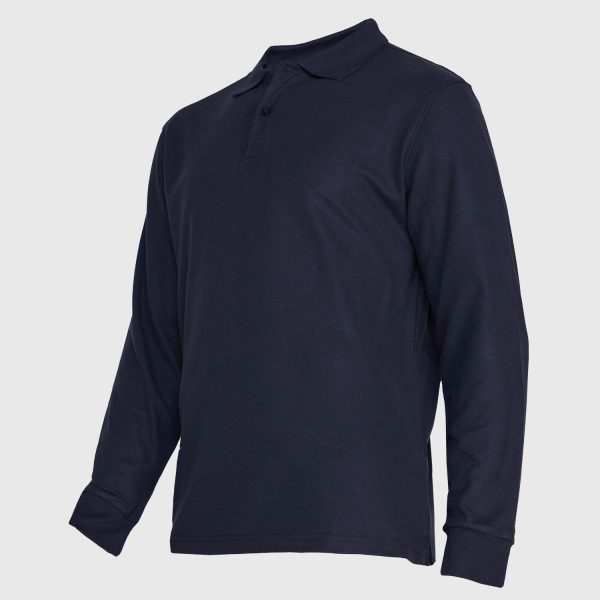 Polera Pique T/C Ml Hombre Azul Marino - Imagen 2