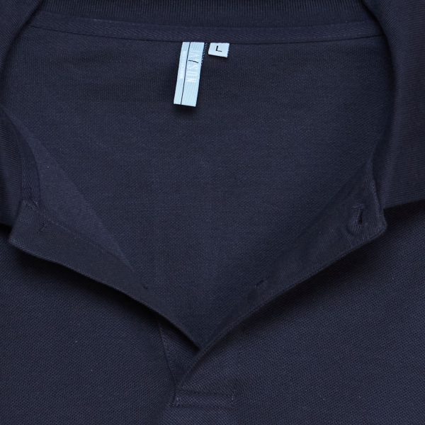 Polera Pique T/C Ml Hombre Azul Marino - Imagen 4