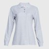 Polera Pique T/C Ml Mujer Gris