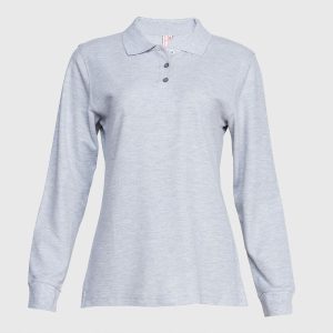 Polera Pique T/C Ml Mujer Gris
