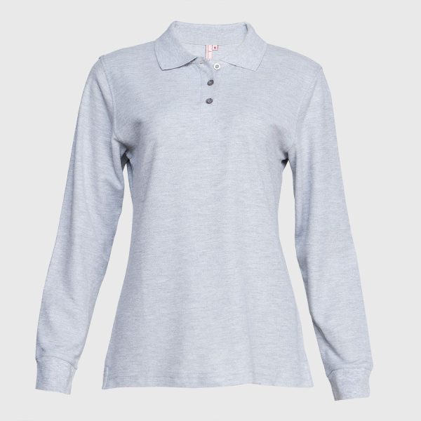 Polera Pique T/C Ml Mujer Gris