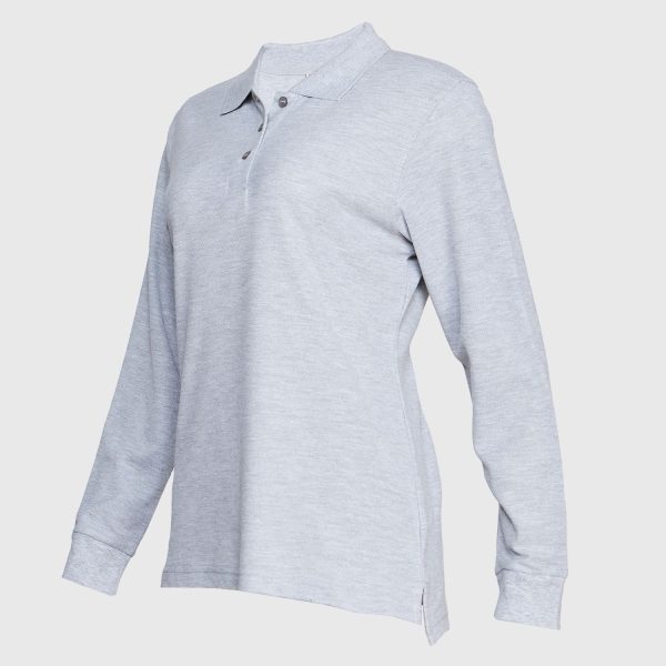 Polera Pique T/C Ml Mujer Gris - Imagen 2
