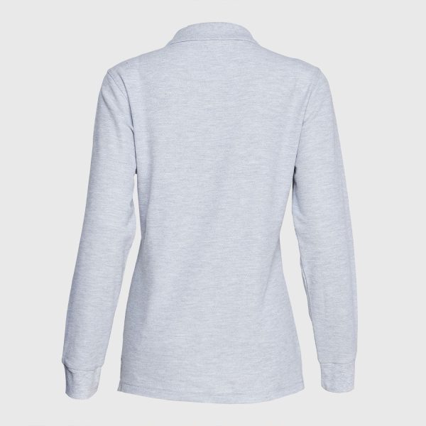 Polera Pique T/C Ml Mujer Gris - Imagen 3