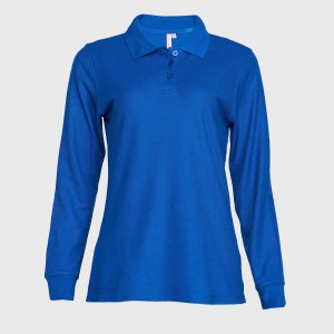 Polera Pique T/C Ml Mujer Azul Francia